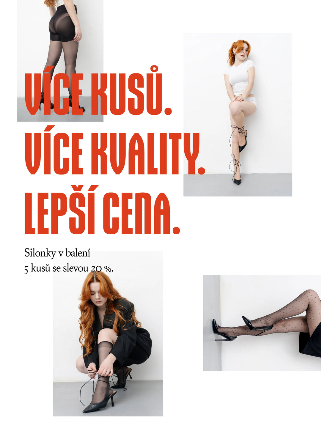 5 PACK: Punčochy s vysokým pasem | nadotec ELEGANCE | 30 DEN černá