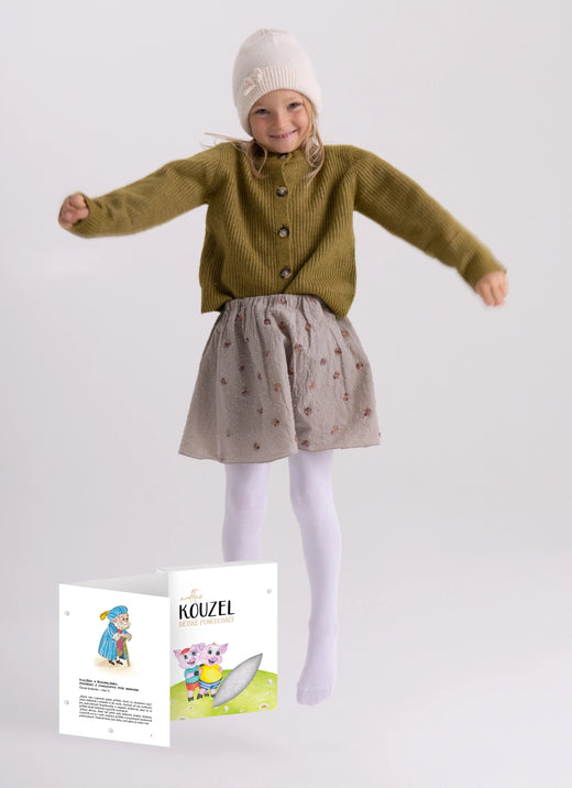 Dětské punčocháče v knížce s pohádkou – POHÁDKY II (bílé)