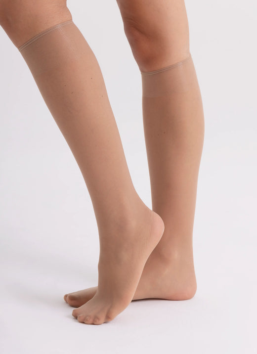 5 PACK: Podkolenky z odolnější příze | nadotec VŠEDNÍHO DNE | 12 DEN béžová