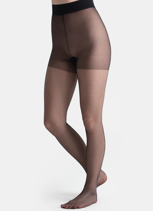 5 PACK: Klasické punčochy s transparentní špičkou | nadotec DUŠE | 20 DEN černá