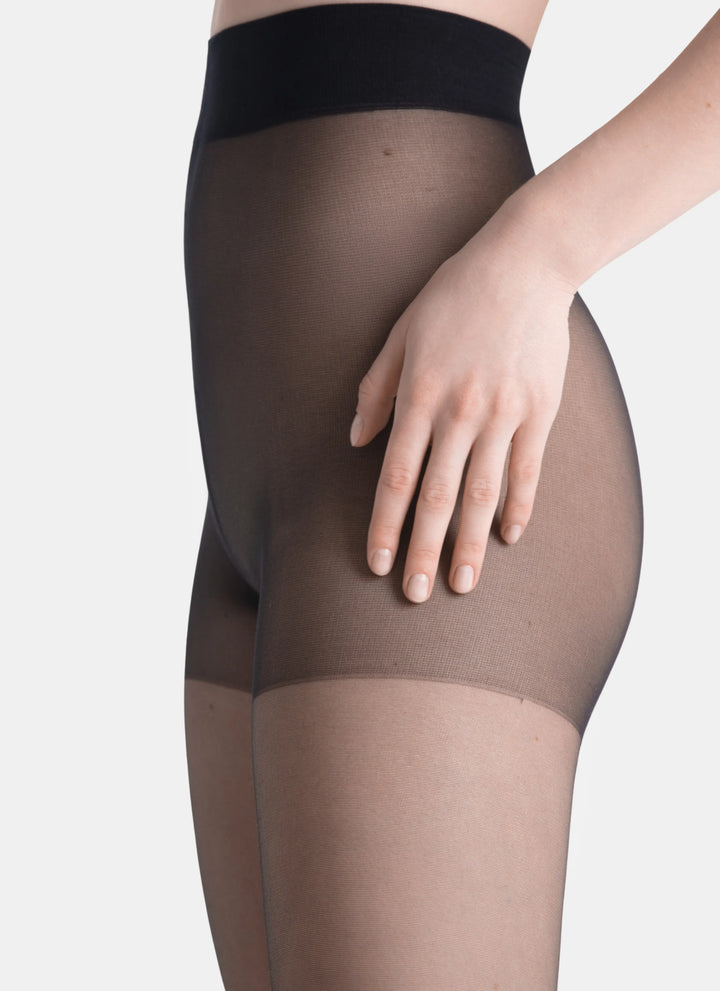 Klasické punčochy s transparentní špičkou | nadotec DUŠE | 20 DEN černá