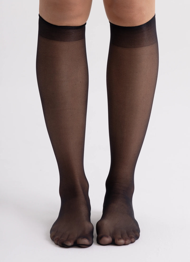 5 PACK: Podkolenky z odolnější příze | nadotec VŠEDNÍHO DNE | 12 DEN černá