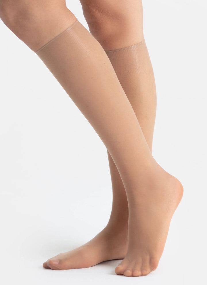 Podkolenky s transparentní špičkou | nadotec TEBE | 8 DEN béžová
