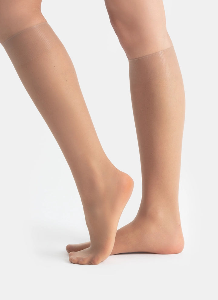 Podkolenky s transparentní špičkou | nadotec TEBE | 8 DEN béžová