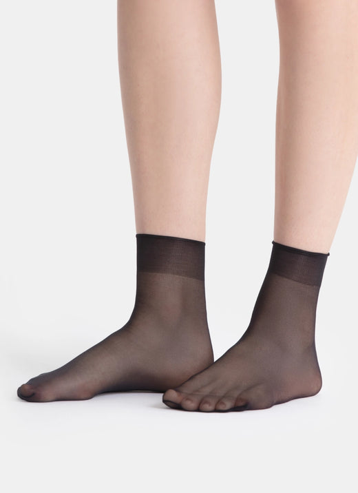 Ponožky s transparentní špičkou | nadotec ZEMĚ | 8 DEN černá