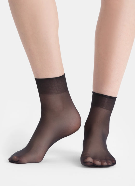 5 PACK: Ponožky s transparentní špičkou | nadotec ZEMĚ | 8 DEN černá