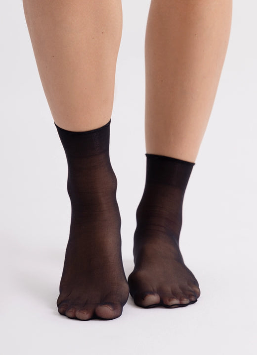 Ponožky z odolnější příze | nadotec STOPY | 12 DEN černá